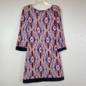 Hello Miss Multicolor Aztec Print Shift Mini Dress  Size Small